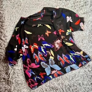 Colorful butterfly cottage core kidcore Fairycore whimsical Flowing Blouse